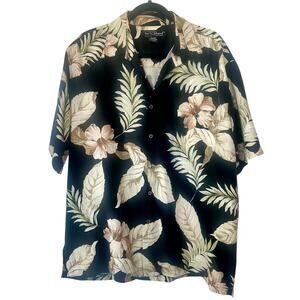 Tori Richard Men's Short Sleeve Hawaiian Tropical Silk Dress Shirt Size Large